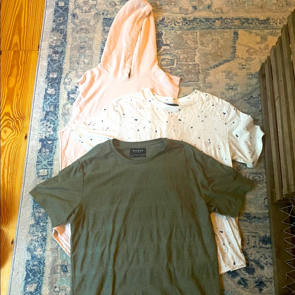 PACSUN BUNDLE: two t-shirts & one sleeveless hoodie